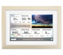 View all your weather in one window! With a vibrant LCD, the highly configurable AWN Weather Window displays personalized weather information from your KestrelMet 6000 station OR any public dashboard. With easy setup and Wi-Fi connectivity, you can view hyper-local forecasts and weather measurements anywhere within your home.